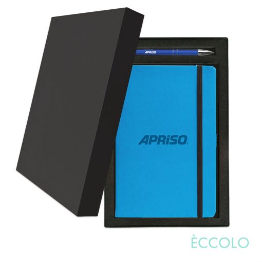 Eccolo® Calypso Journal/Clicker Pen Gift Set - (M) Teal Blue
