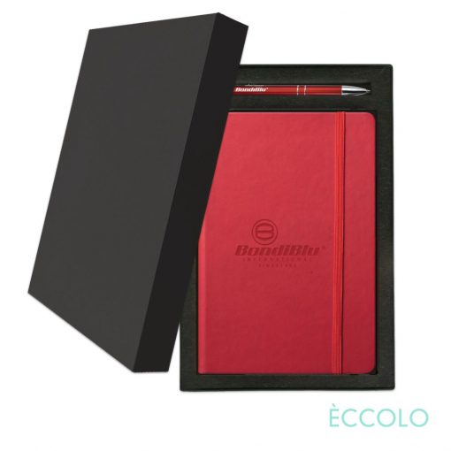 Eccolo® Cool Journal/Clicker Pen Gift Set - (M) Red