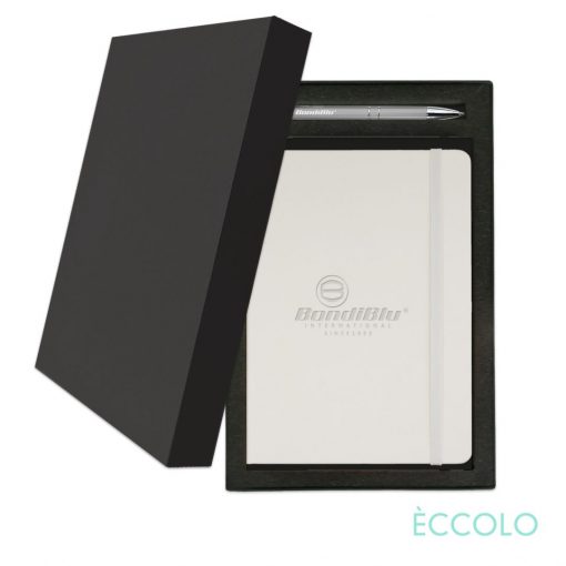 Eccolo® Cool Journal/Clicker Pen Gift Set - (M) White-1