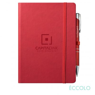 Eccolo® Cool Journal/Clicker Pen - (L) Red-1