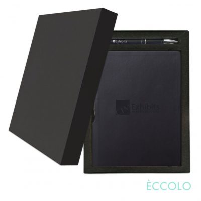 Eccolo® Groove Journal/Clicker Pen Gift Set - (M) Black-1