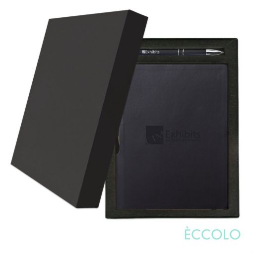 Eccolo® Groove Journal/Clicker Pen Gift Set - (M) Black