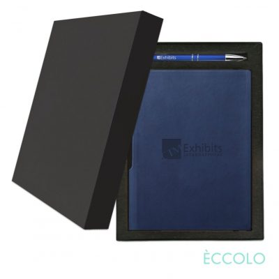 Eccolo® Groove Journal/Clicker Pen Gift Set - (M) Navy Blue