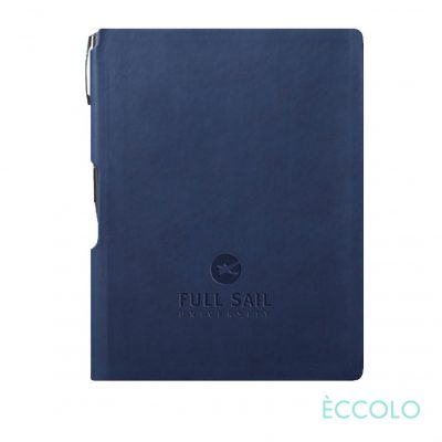 Eccolo® Groove Journal/Clicker Pen - (M) Navy Blue-1