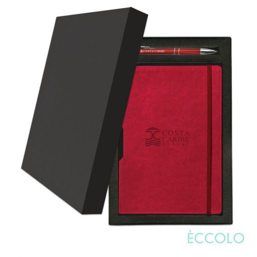 Eccolo® Rhythm Journal/Clicker Pen Gift Set - (M) Red-1