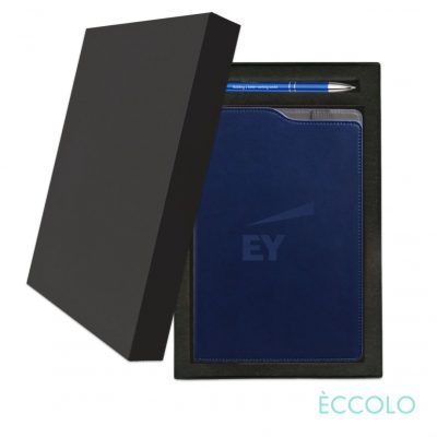 Eccolo® Soca Journal/Clicker Pen Gift Set - (M) Navy Blue-1