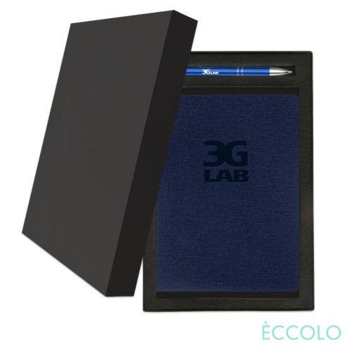 Eccolo® Solo Journal/Clicker Pen Gift Set - (M) Navy Blue-1