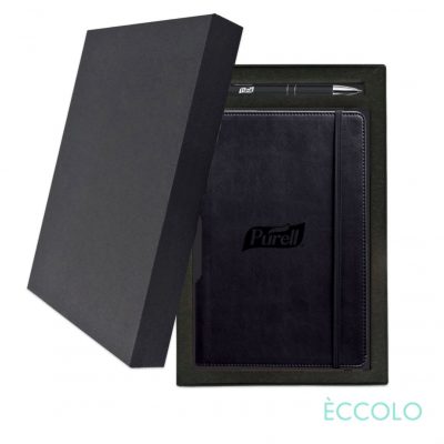 Eccolo® Tempo Journal/Clicker Pen Gift Set - (M) Black