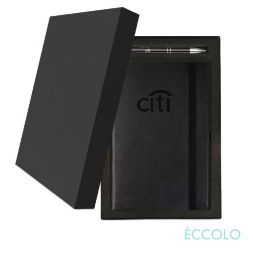 Eccolo® Twist Journal/Clicker Pen Gift Set - (M) Black