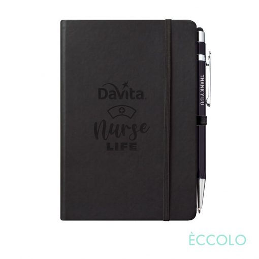 Eccolo® Cool Journal/Atlas Pen/Stylus Pen - (M) Black-2