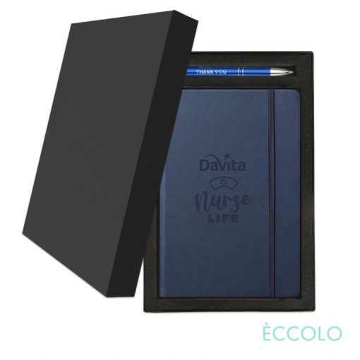Eccolo® Cool Journal/Clicker Pen - (M) Navy Blue-2
