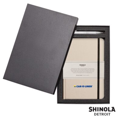 Shinola® HardCover Journal/Clicker Pen - (M) Cream