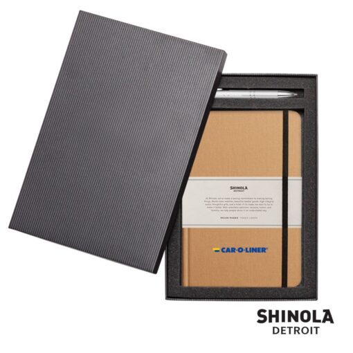 Shinola® HardCover Journal/Clicker Pen - (M) Wheat