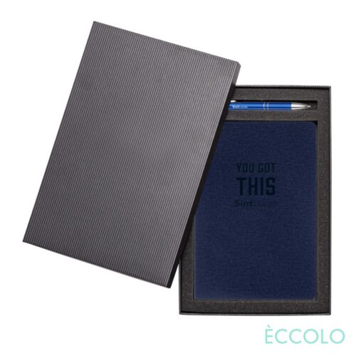 Eccolo® Solo Journal/Clicker Pen Gift Set - (M) Navy Blue-2