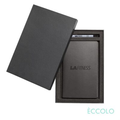 Eccolo® 4 x Single Meeting Journal/Austen Pen/Stylus Gift Set - (M) 6"x8" Black