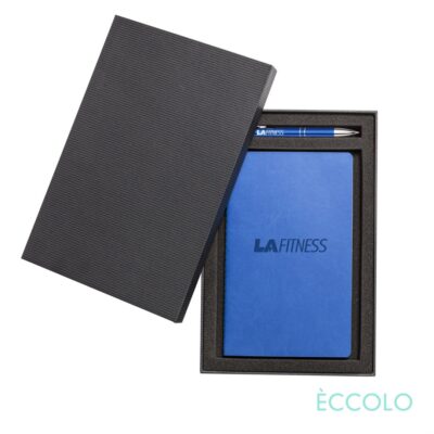 Eccolo® 4 x Single Meeting Journal/Clicker Pen Gift Set - (M) 6"x8" Blue-1