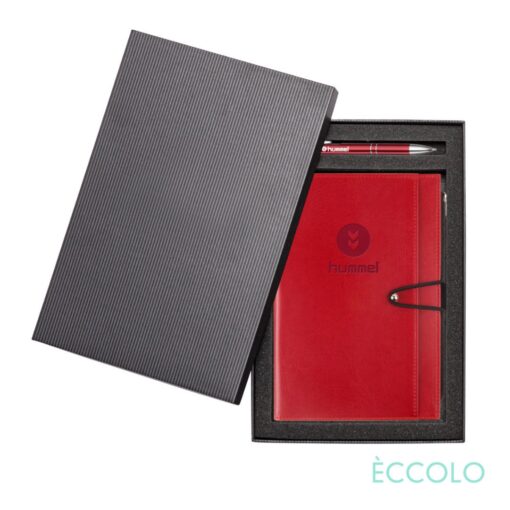 Eccolo® Slide Journal/Clicker Pen Gift Set - (M) Red