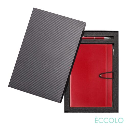 Eccolo® Slide Journal/Clicker Pen Gift Set - (M) Red-2