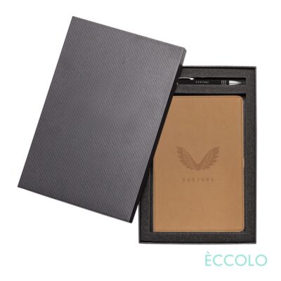 Eccolo® Two Step Journal/Venino Pen Gift Set - (M) Tan-1