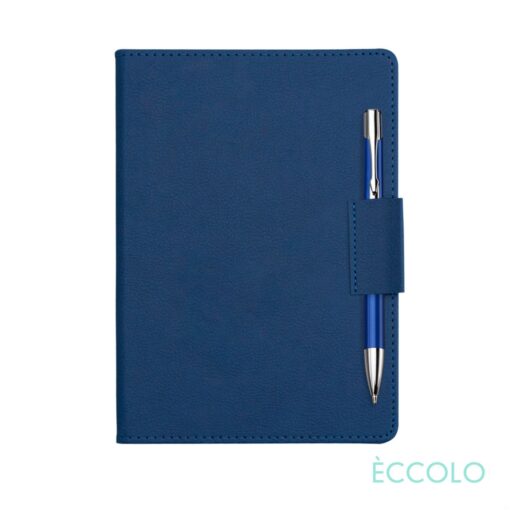 Eccolo® Carlton Journal/Clicker Pen - (M) 5¾"x8¼" Blue-2
