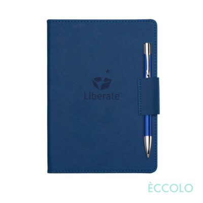 Eccolo® Carlton Journal/Clicker Pen - (M) 5¾"x8¼" Blue-1