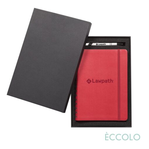 Eccolo® Kabuki Sprial Journal/Austen Pen/Stylus Gift Set - (M) 6"x8" Red-1