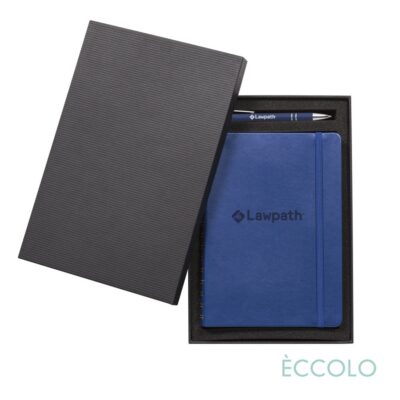 Eccolo® Kabuki Sprial Journal/Kurt Pen/Stylus Gift Set - (M) 6"x8" Blue-1